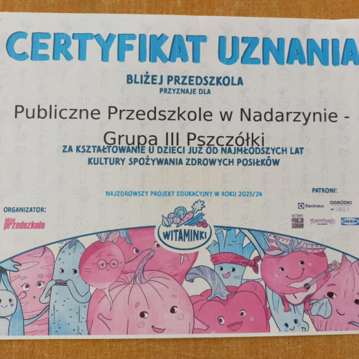 Projekt Witaminki – Pszczółki
