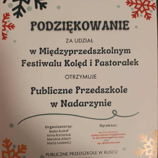 Międzyprzedszkolny Festiwal Kolęd i Pastorałek