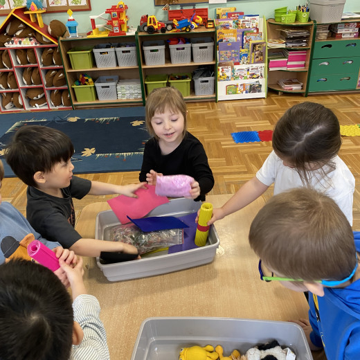 Grupa II „Żaby” – realizacja projektu „Gra zmysłami” w miesiącu lutym