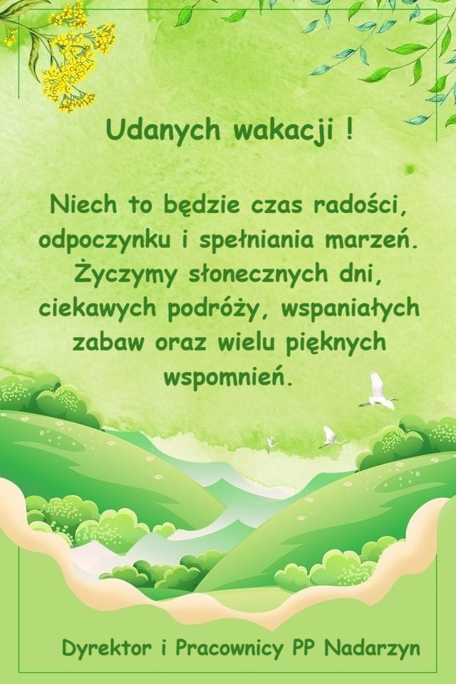Udanych i bezpiecznych wakacji !